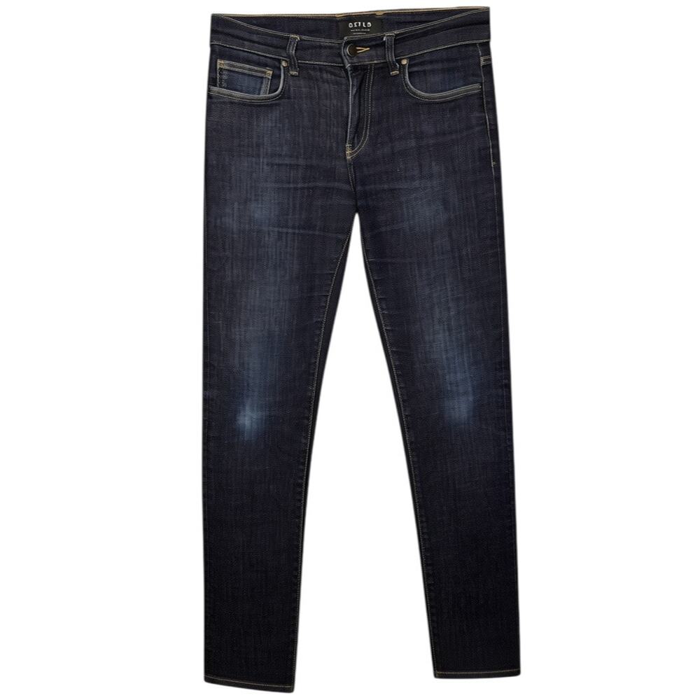 DSTLD Jeans Mens 30x32 Blue Skinny Slim Stretch 5-Pocket Dark Wash Distressed